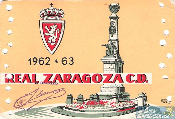 abono real zaragoza 1962-63