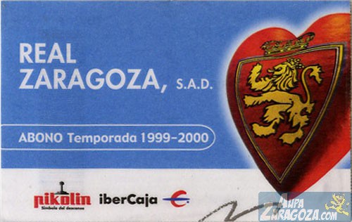abono real zaragoza 1999-00