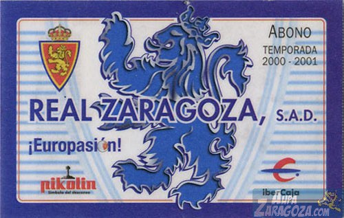 abono real zaragoza 2000-01